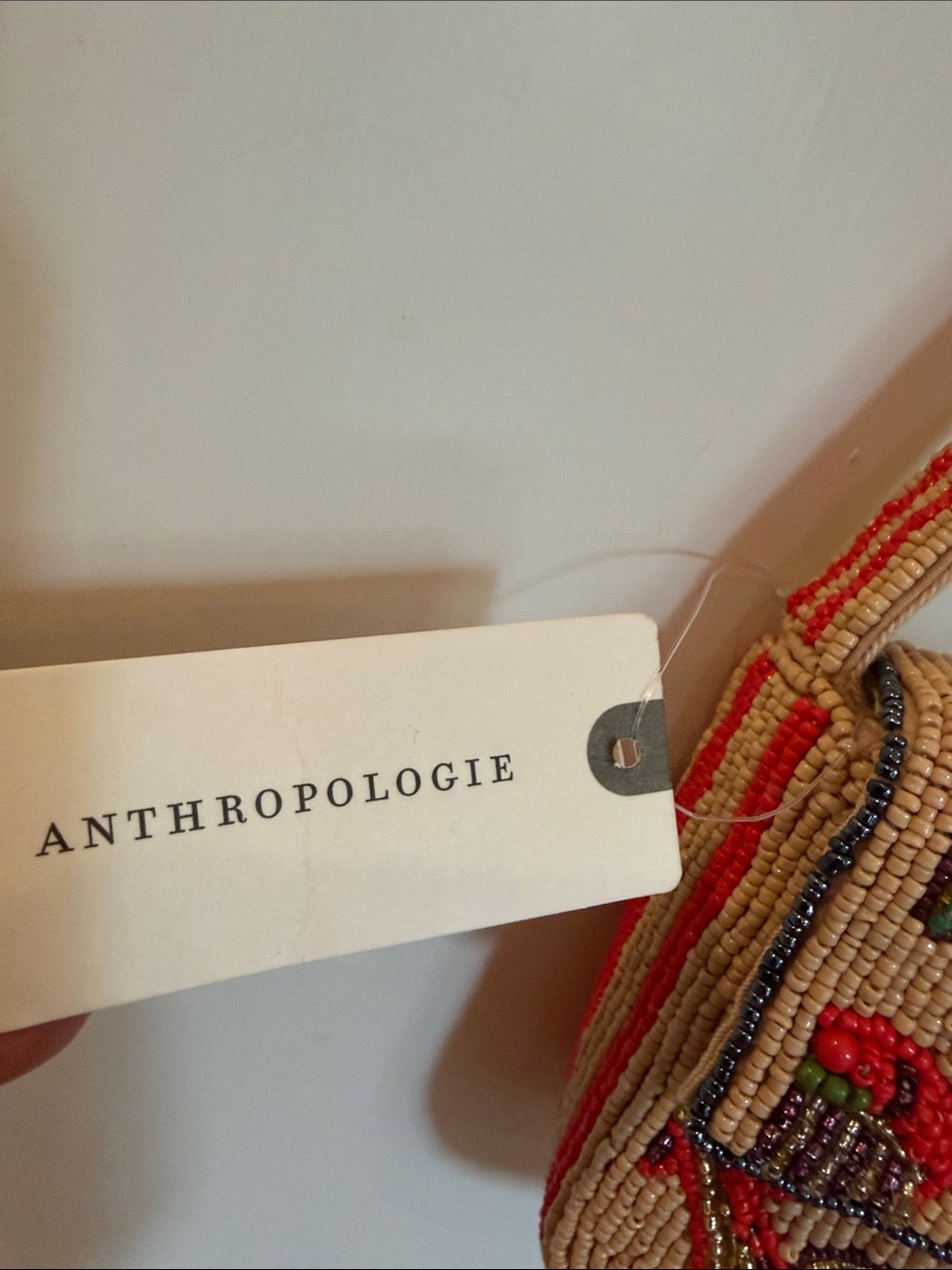 NWT Anthropologie The Fiona Beaded bag - Mushroom print - Pearls, Sparkly Stripe - Picture 2 of 14